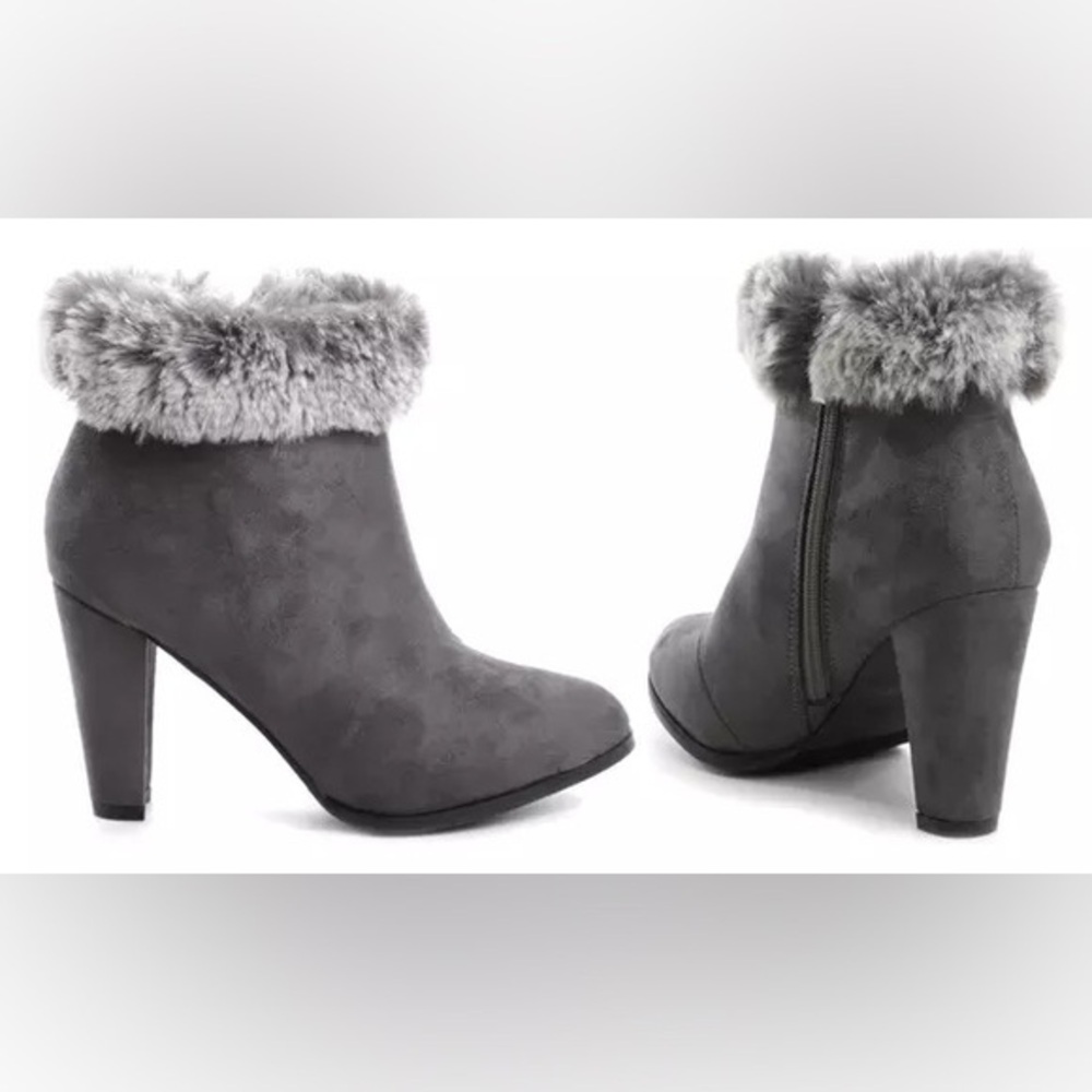 Catherine Malandrino Gray Suede Ankle Boots Size 7.5 - Like New